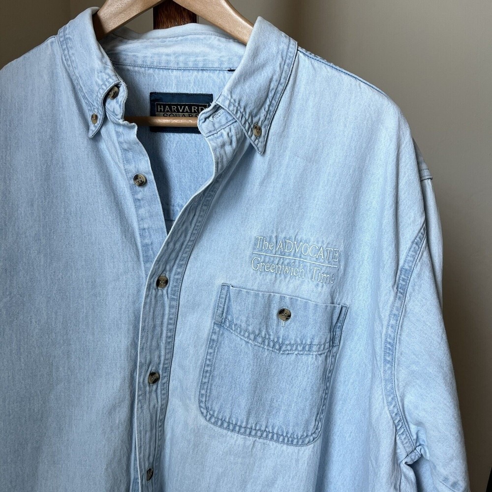 Greenwich Time The Advocate Connecticut Denim Long Sleeve Shirt Button Men's